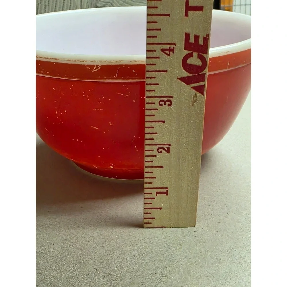 Vintage Pyrex Red Mixing Bowl 402 Primary Color Milk Glass 1.5 Quart